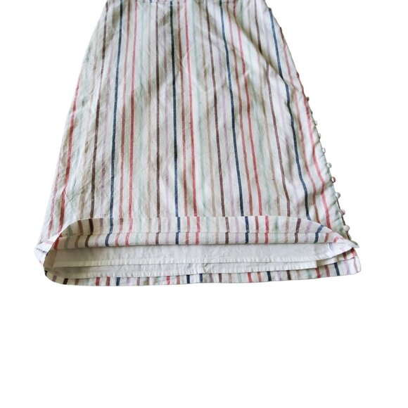 Madewell Cotton Blend Stripped Button Down the Side Skirt Size 4 - Picture 5 of 16